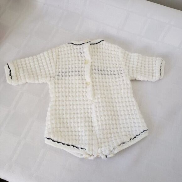 Vintage Baby Knit Romper White with Sailboats 3-6 months - Picture 4 of 6